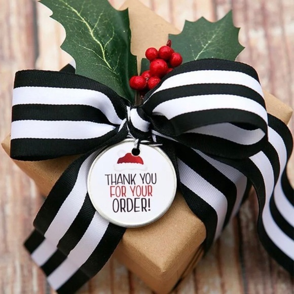 NEW Santa Hat Thank You Stickers Merry Christmas Holiday Posh Packages Packaging - Picture 2 of 8